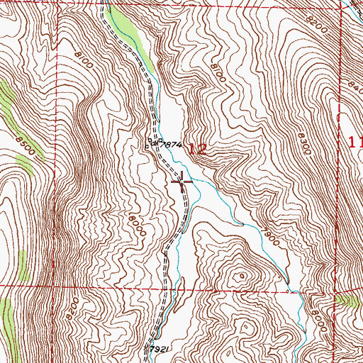 Topographic Map of Sugar Creek, CO