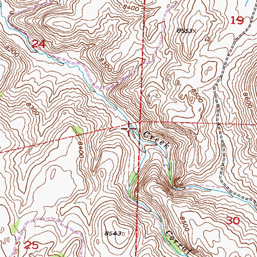 Topographic Map of Corral Creek, CO