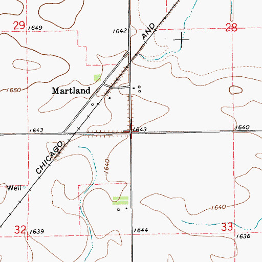 Topographic Map of Martland Post Office (historical), NE