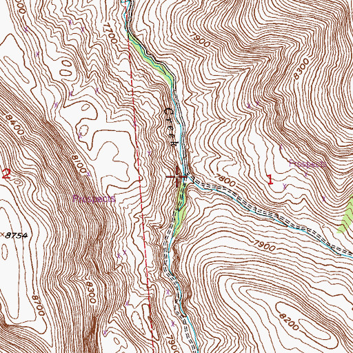 Topographic Map of Pole Creek, CO