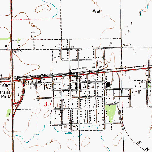 Topographic Map of Dorchester Farmers Co-op Association Elevator, NE