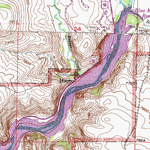 Topographic Map of Hierro, CO