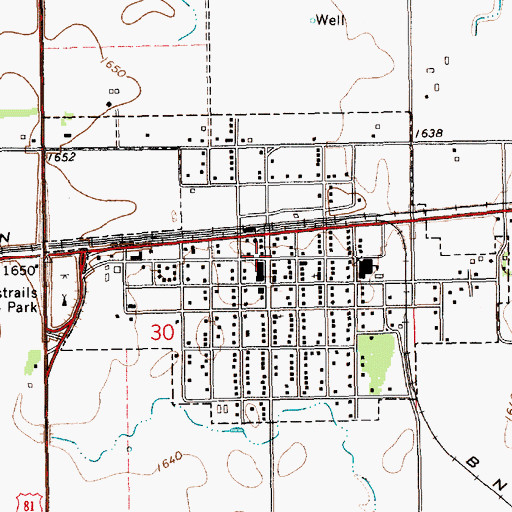 Topographic Map of Fairmont Post Office, NE