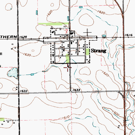 Topographic Map of Strang Public School, NE