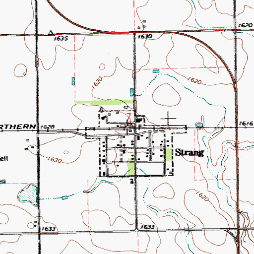 Topographic Map of Strang, NE