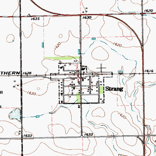 Topographic Map of Strang Public Library, NE
