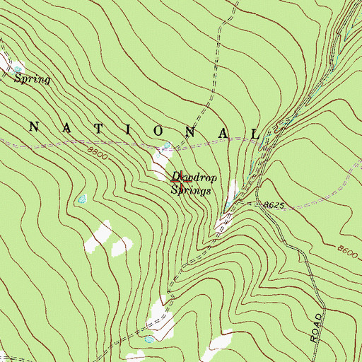Topographic Map of Dewdrop Springs, CO