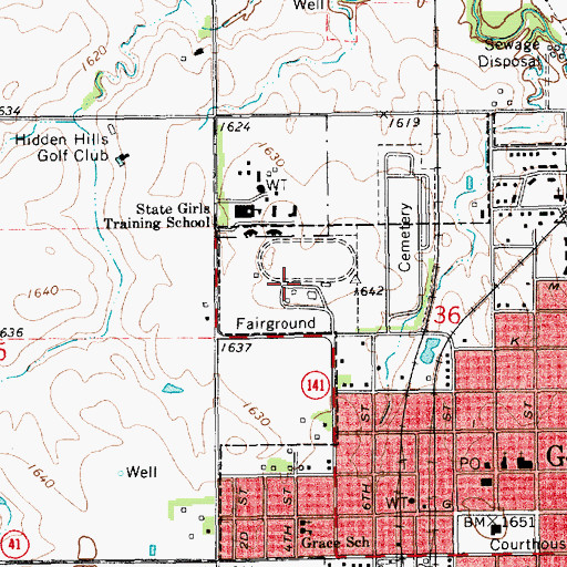 Topographic Map of Fillmore County Fairgrounds, NE