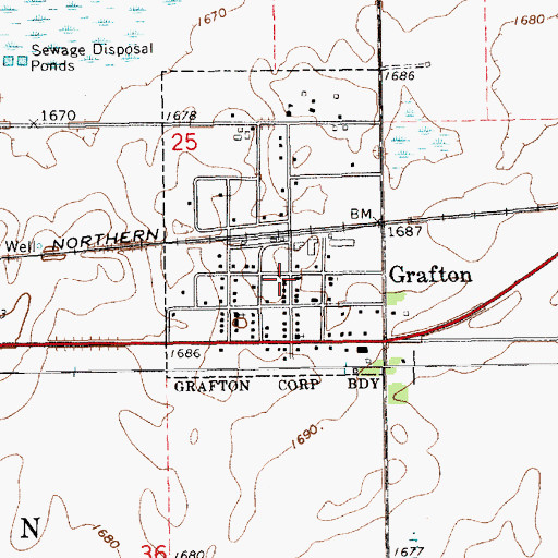 Topographic Map of Grafton Post Office, NE