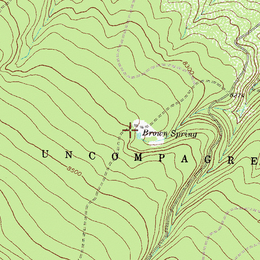 Topographic Map of Brown Spring, CO