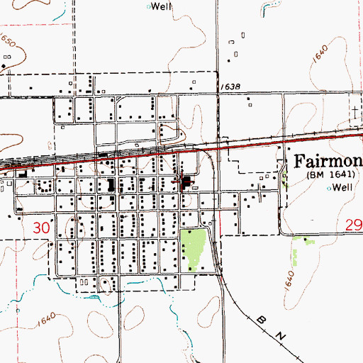 Topographic Map of Fairmont Public Schools, NE