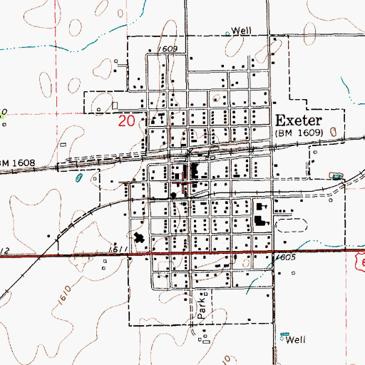 Topographic Map of Exeter Historical Marker, NE