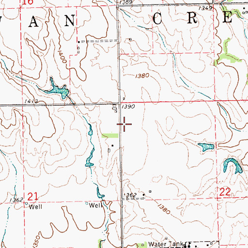 Topographic Map of Township of Swan Creek, NE