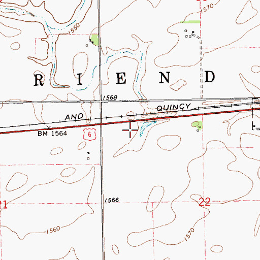 Topographic Map of Township of Friend, NE