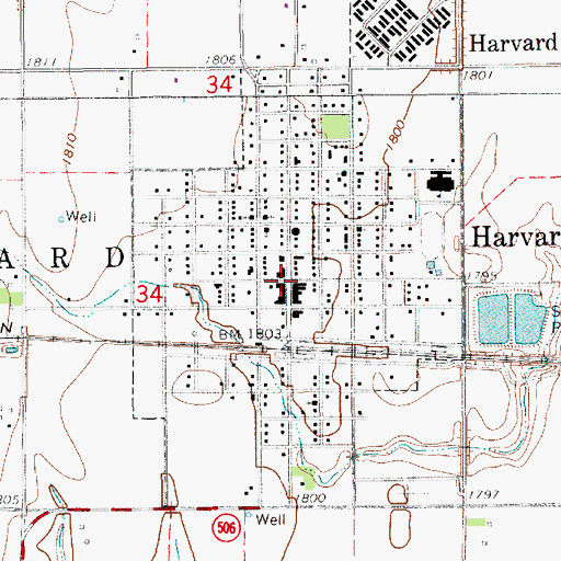 Topographic Map of Aurora Cooperative Elevator Company Elevator, NE