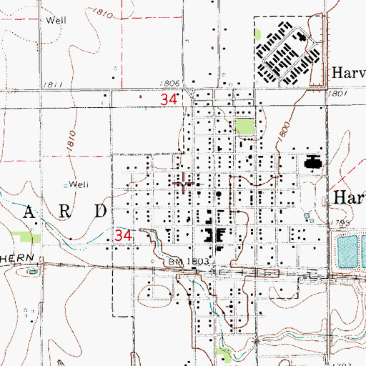 Topographic Map of United Methodist Church, NE