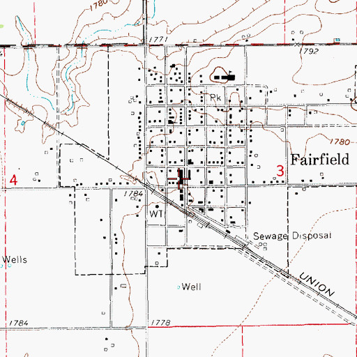 Topographic Map of Fairfield Police Department, NE