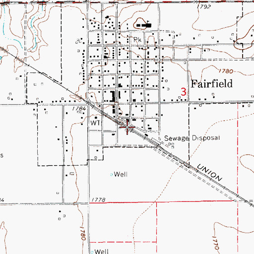Topographic Map of Fairfield, NE