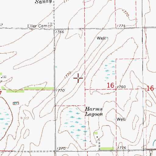 Topographic Map of Harms Federal Waterfowl Production Area, NE
