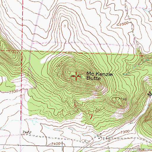 Topographic Map of McKenzie Butte, CO