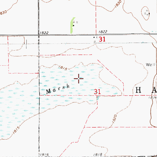 Topographic Map of Harvard Federal Waterfowl Production Area, NE