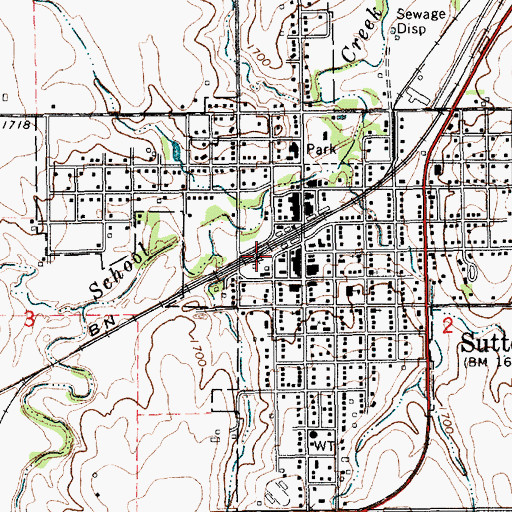 Topographic Map of Sutton, NE