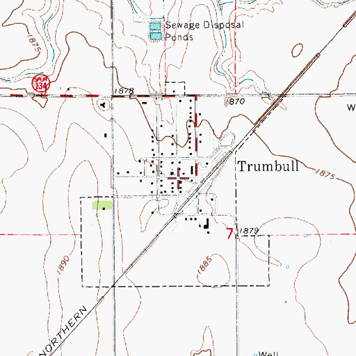 Topographic Map of United Methodist Church, NE