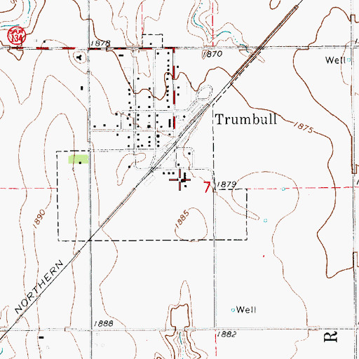 Topographic Map of Trumbull Public Schools, NE