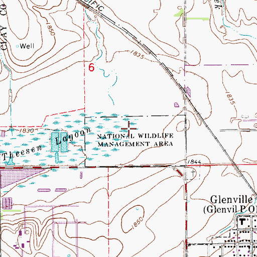 Topographic Map of Theesen Federal Waterfowl Production Area, NE