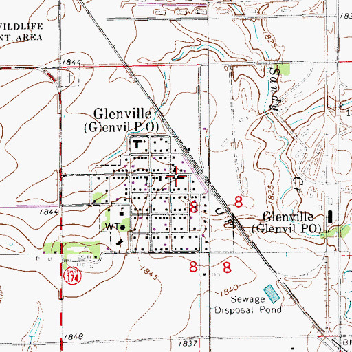 Topographic Map of Glenvil Post Office, NE