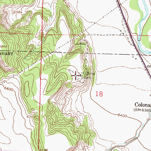 Topographic Map of Colona Cemetery, CO