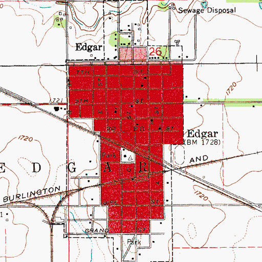 Topographic Map of Edgar Police Department, NE