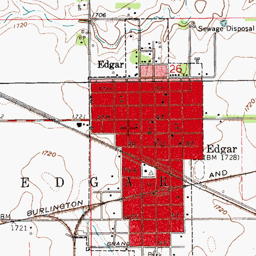 Topographic Map of Sugden Health Center, NE