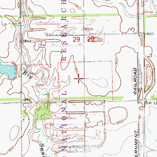 Topographic Map of Roman L Hruska United States Meat Animal Research Center, NE