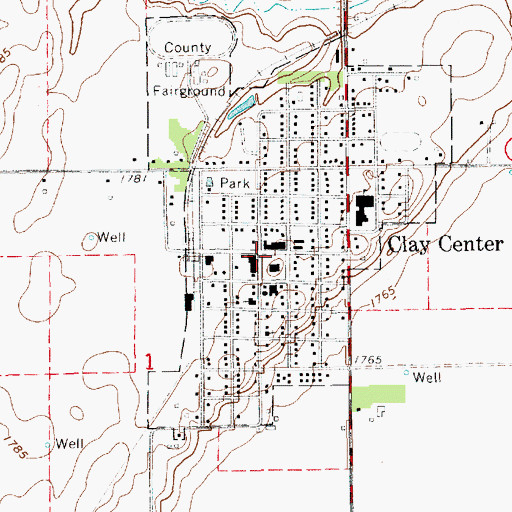 Topographic Map of Clay Center Police Department, NE