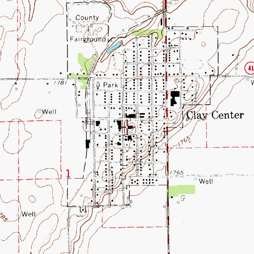Topographic Map of Clay County Sheriff's Office, NE
