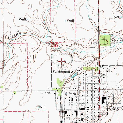 Topographic Map of Clay County Fairground, NE