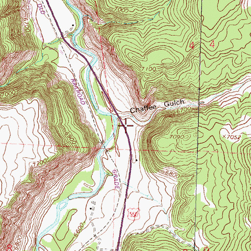 Topographic Map of Chaffee Gulch, CO