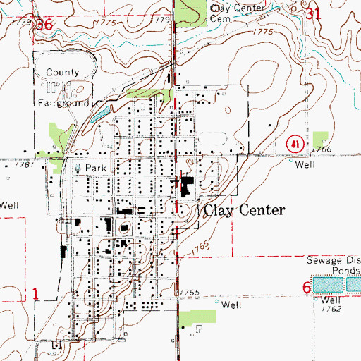 Topographic Map of Clay Center Public Schools, NE