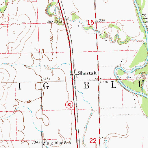 Topographic Map of Shestak Post Office (historical), NE