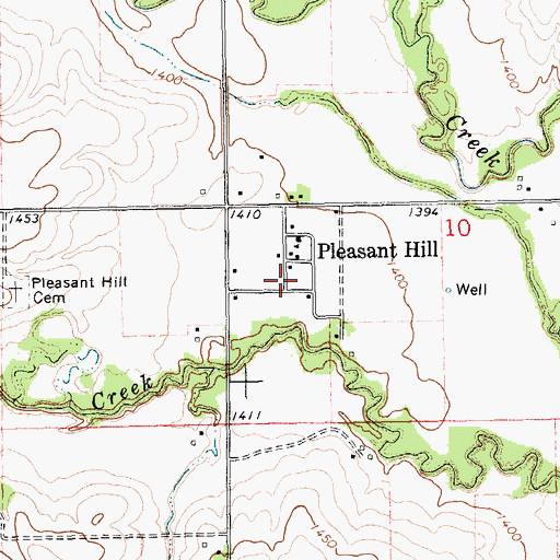 Topographic Map of Pleasant Hill Post Office (historical), NE