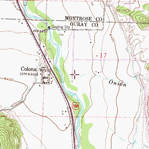 Topographic Map of Onion Creek, CO