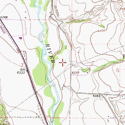 Topographic Map of Beaton Creek, CO