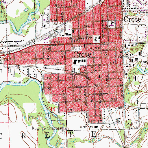 Topographic Map of Blue Valley Mental Health Center, NE