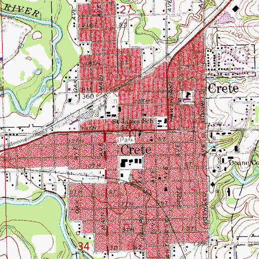 Topographic Map of Crete Public Library, NE