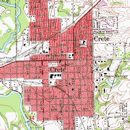 Topographic Map of First Congregational United Church of Christ, NE