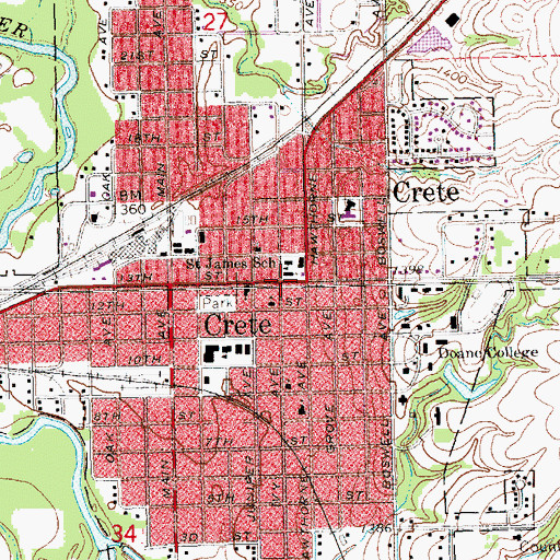 Topographic Map of Sacred Heart Catholic Church, NE