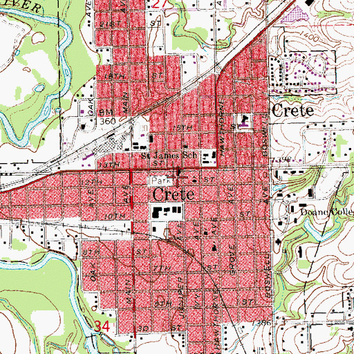 Topographic Map of Grace United Methodist Church, NE