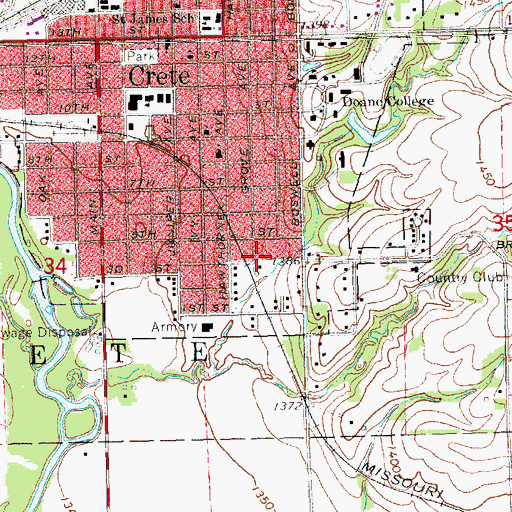 Topographic Map of Wildwood Park, NE