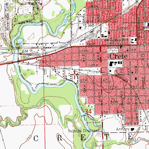 Topographic Map of Gus Stoll Park, NE